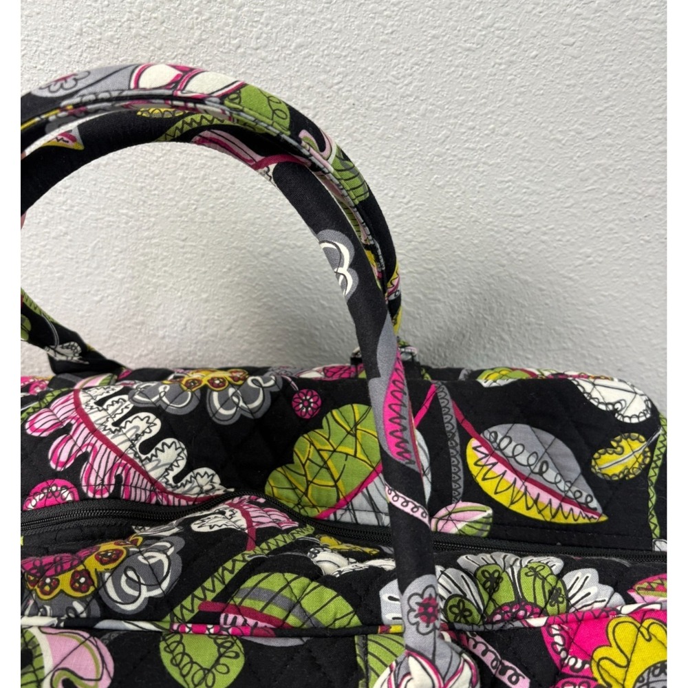 Vera Bradley Grand Traveler Bag Moon Blooms Black Floral Weekend Travel Bag - Picture 4 of 13